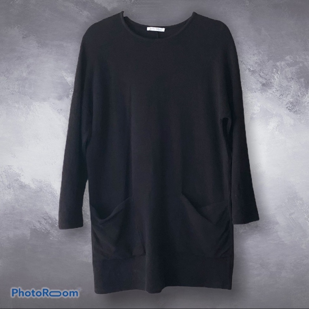 Zara | Oversized Textured Tunic Shift Dress - image 1